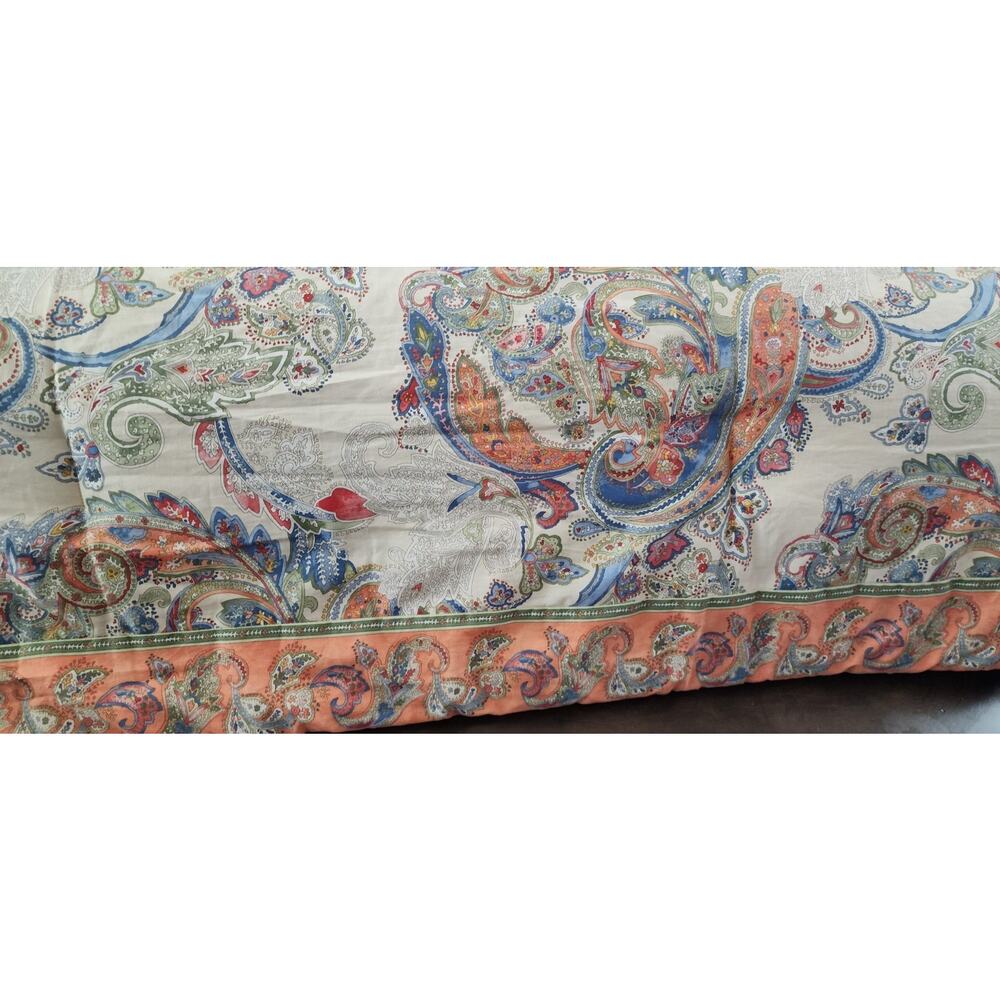 Vintage Chaps Ralph Lauren Coral Sands Queen Comforter Dust Ruffle Shams - Picture 4 of 15